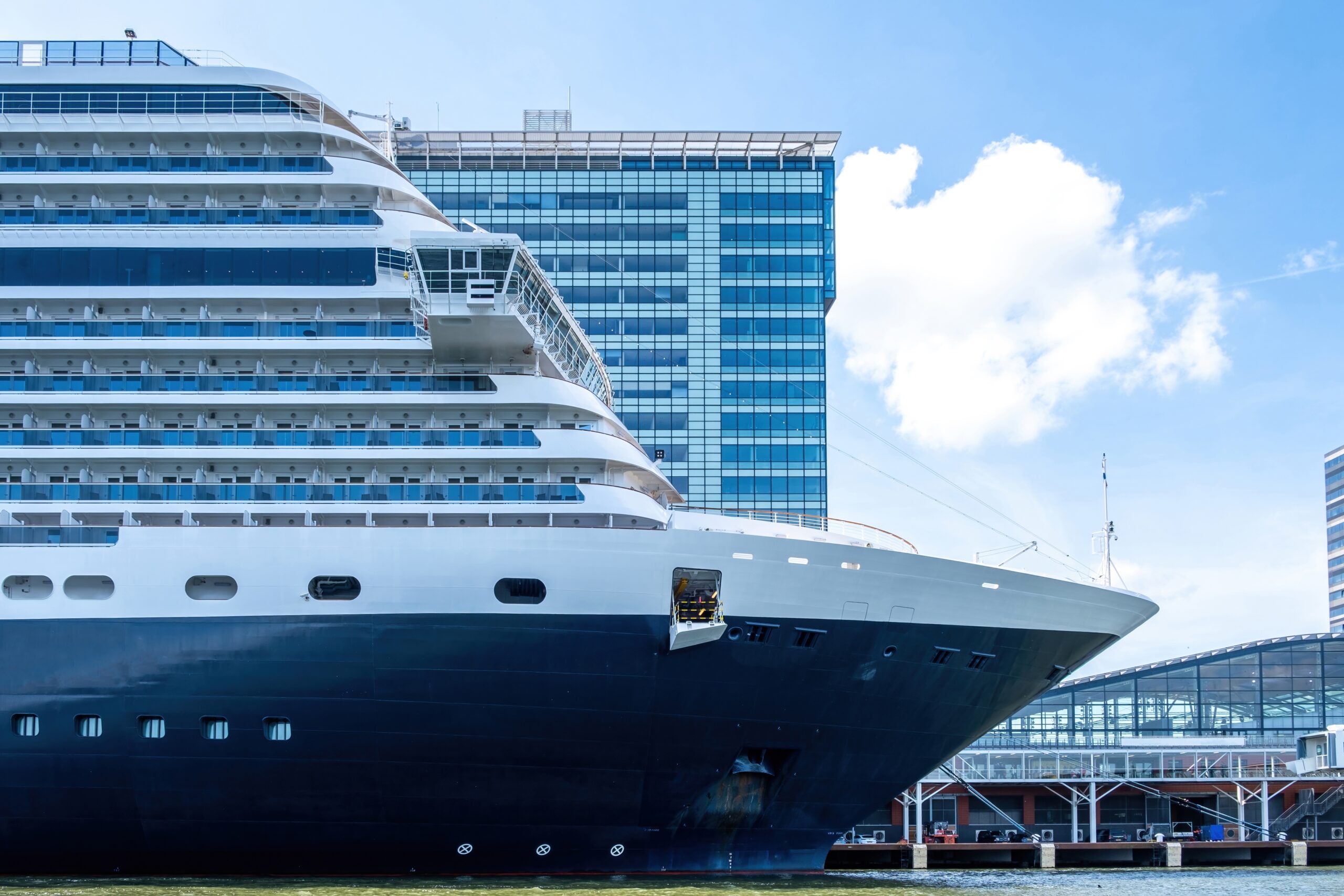 Amsterdam,Harbor.,Line,Cruise,Ship,Docked,At,Holland,Netherlands,Terminal.